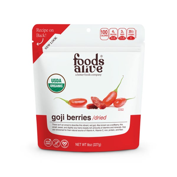 6-PACK OF Goji Berries Dried Organic, Foods Alive