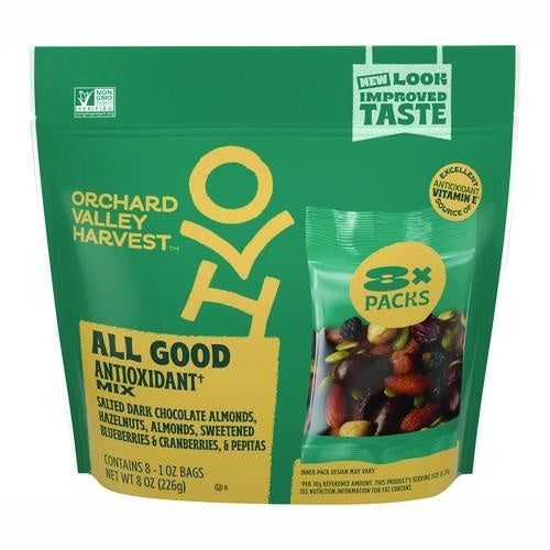 8-PACK OF SNACK MIX ALL GOOD ANTIOXIDANT MIX, 1 OZ BAGS