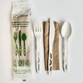 250-PACK OF UTENSIL KIT 6" Wrapped Compostable CPLA Utensil Set w/ Napkin | 250 count