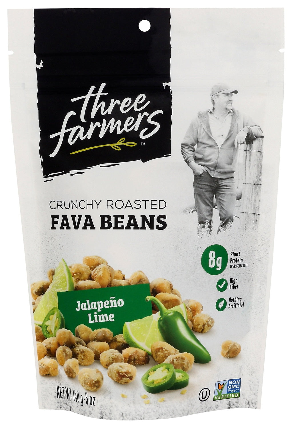 6-PACK OF SNACK CRUNCH ROASTED FAVE BEANS, JALAPENO LIME