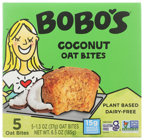 6-PACK OF Coconut Pcs Bobos Oat Bars 6.5 oz