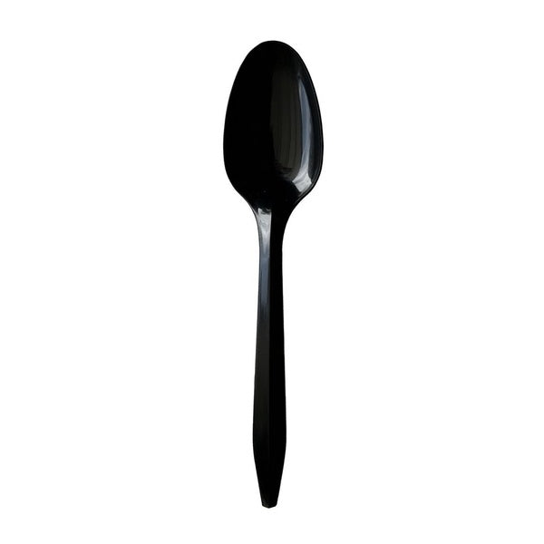 1000-PACK OF Cutlery Plastic Premium Mediumweight Black Polypropylene Plastic Spoon Cutlery - 1000 Count for Events and Gatherings