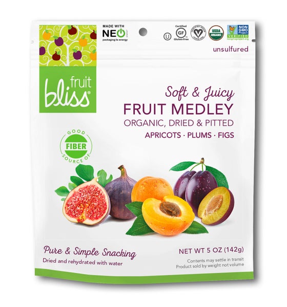 6-PACK OF Dried Fruit Medley Organic Soft & Juicy, Fruit Bliss