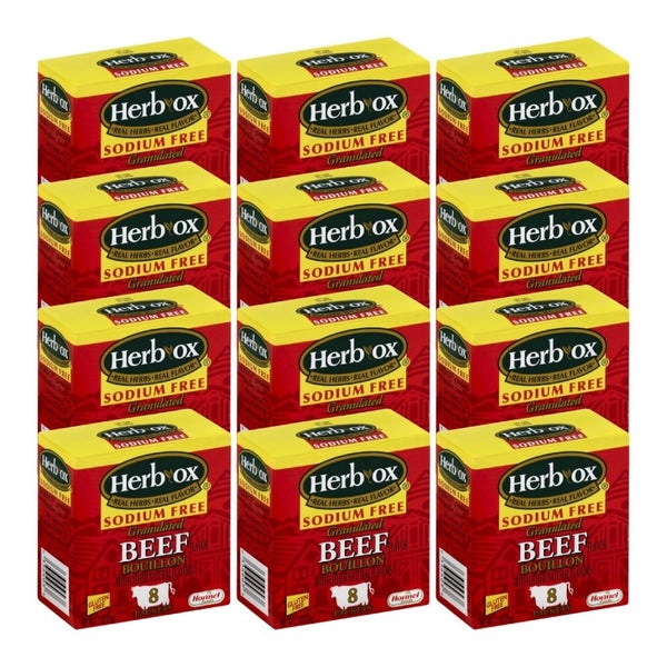 12-PACK OF Broth Beef Granulated Bouillon Herb-Ox 1.1 oz