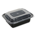 150-PACK OF Container Food GEN FCPP-BC-12RECT Rectangular Plastic Microwavable Food Containers - 12 oz, Black/Clear, 150 Count for Takeout and Delivery