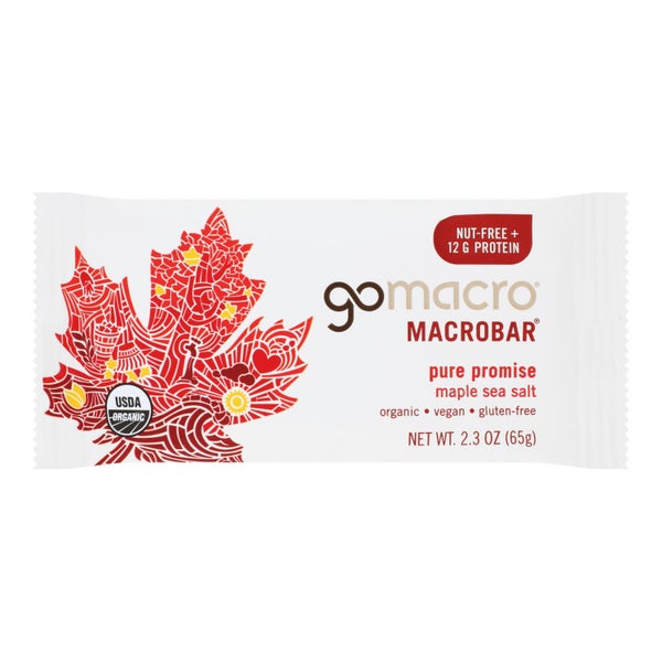 12-PACK OF Snack Bar Maple Sea Salt Gomacro 2.3 oz