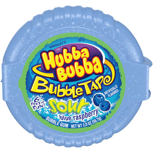 12-PACK OF Sour Blue Raspberry Gum Tape Wrigley, 12 - 2 Oz