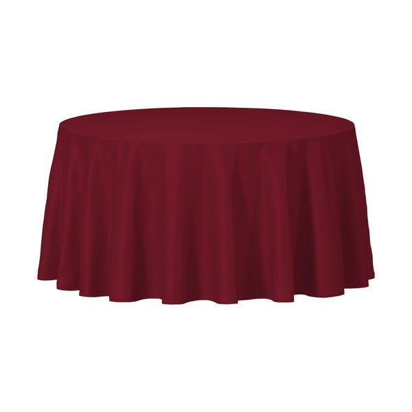 96-PACK OF Tablecover Plastic 84" Burgundy Round