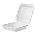 150-PACK OF 9 x 9 x 3 MFPP 1 Compartment Hinged Take Out Containers - White