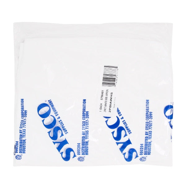 EA-PACK OF APRON BIB CTN/POLY 2PKT WHITE