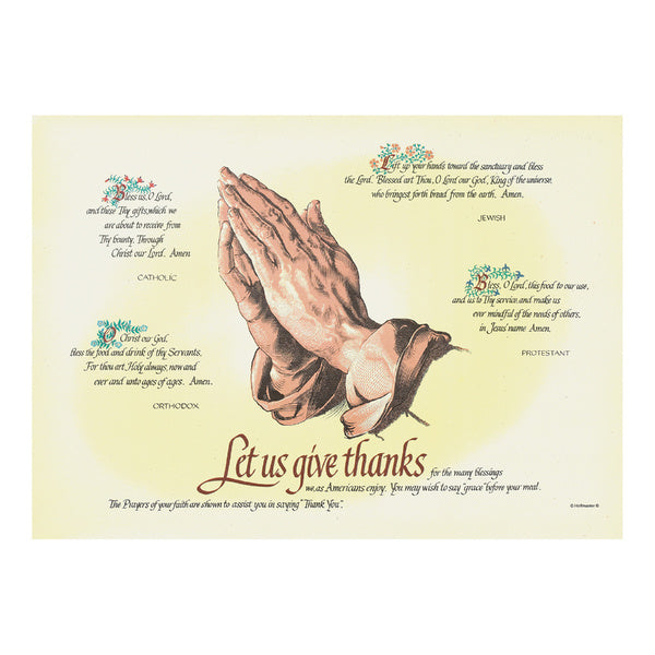 1000-PACK OF PLACEMAT PAPER FOUR FAITHS