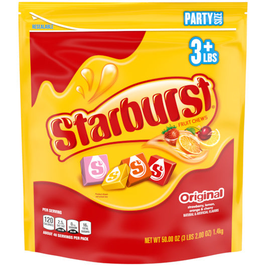 6-PACK OF Original Stand Up Pouch Party Size Starburst, 6 - 50 Oz