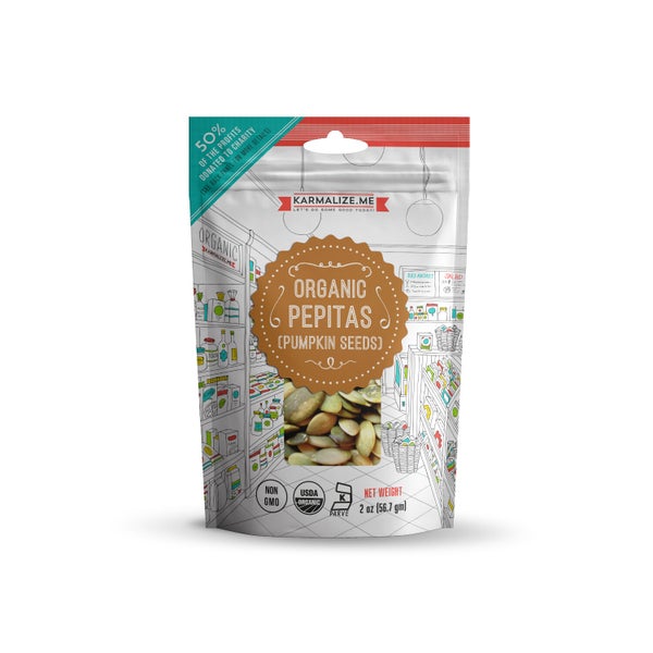 24-PACK OF Organic Pumpkin Seeds, Karmalize