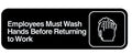 3X9-PACK OF SIGN "WASH HAND B4 RETURNING"