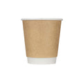 500-PACK OF Cup Paper Karat 10oz Wrapped Insulated Paper Hot Cups - Kraft (90mm) - 500 ct