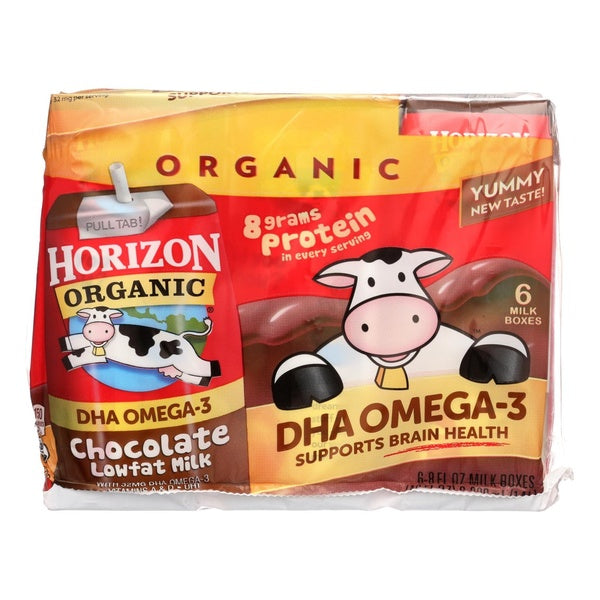 3-PACK OF Milk Aseptic Organic Low Fat Chocolate Horizon Organic Dairy 6/8 fz