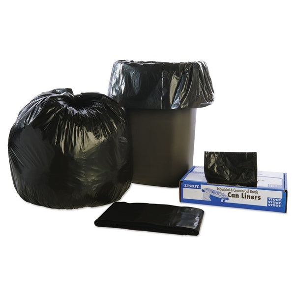 100-PACK OF Stout by Envision T3039B13 30 Gallon Recycled Plastic Trash Bags - Durable 1.3 Mil Low-Density Bags in Brown/Black (100 Count)