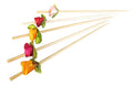 20-PACK OF PICK BAMBOO FLWRS 5 CLRS 3.9IN