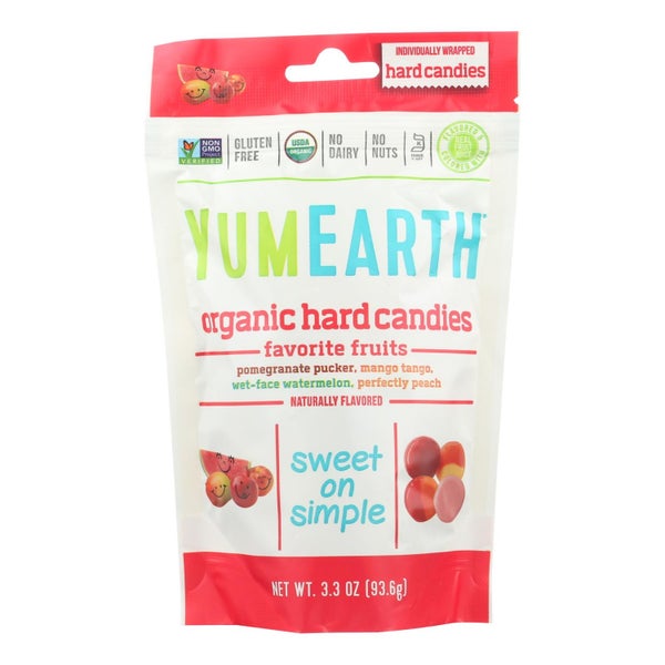6-PACK OF Candy Drop 4 Flavors Yumearth 3.3 oz