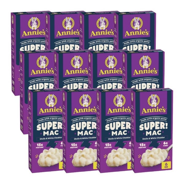 12-PACK OF Macaroni & Cheese Protein White Cheddar Annie's Homegrown 6 oz