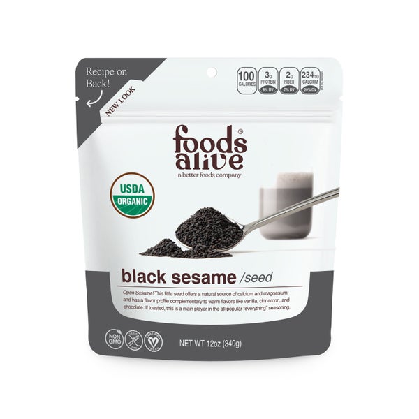 6-PACK OF Sesame Seeds Black, Foods Alive