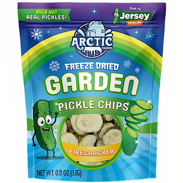 12-PACK OF Pickle Chips Freeze Dried (Firecracker - Mild Hot) from Jersey Pickles, Arctic Farms