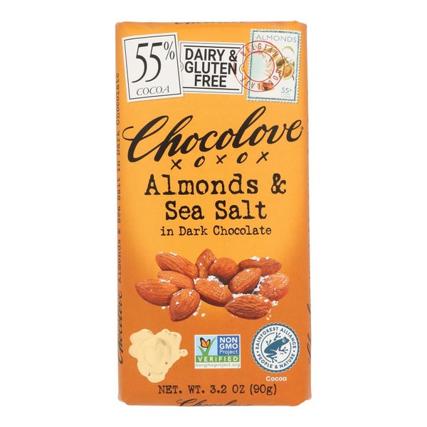 12-PACK OF CHOCOLATE BAR ALMOND SEA SALT DARK