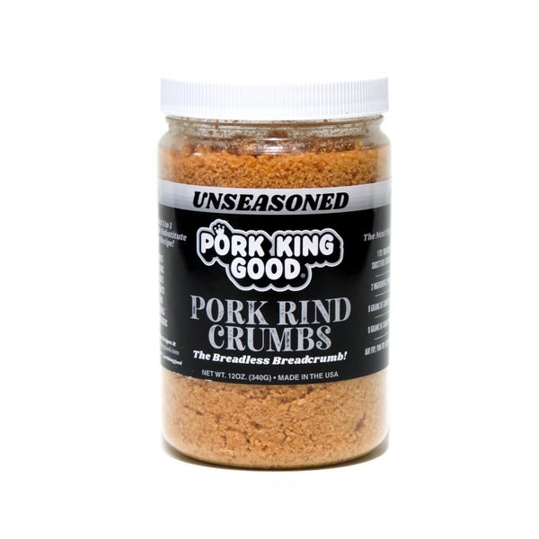 6-PACK OF Snack Coating Crumbs Pork Rind Crumbs Unseasoned Flavor, Pork King Good