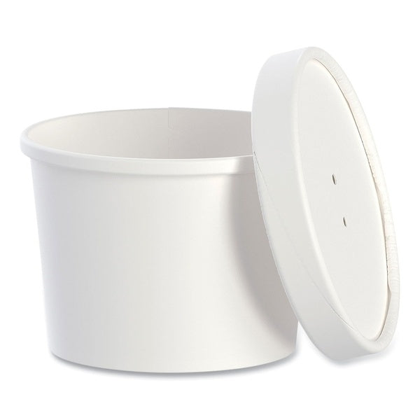 250-PACK OF Container Food SOLO KHSB12A-2050 Flexstyle Plastic Food Lid Container - 12.1 oz, 3.6 in Diameter, White - 250 Count for Takeout and Food Delivery