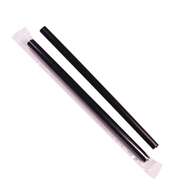 1600-PACK OF Straw Jumbo Karat C9060S Black 9-Inch Boba Straws - Perfect for Bubble Tea and Smoothies (1600 Straws per Carton)