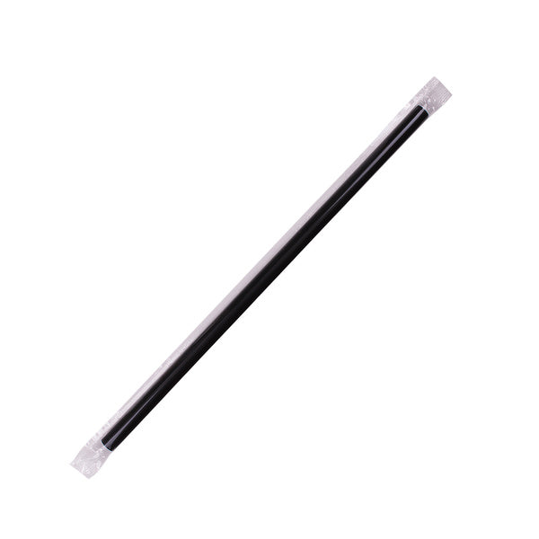 2500-PACK OF Straw Wrapped Karat 2,500 ct Giant Straws | Individually Wrapped | Black (0.31" x 9")