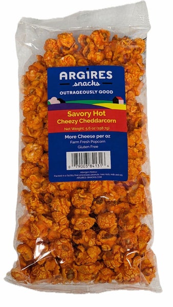 12-PACK OF Snacks Popcorn Savory Hot Cheezy Cheddarcorn