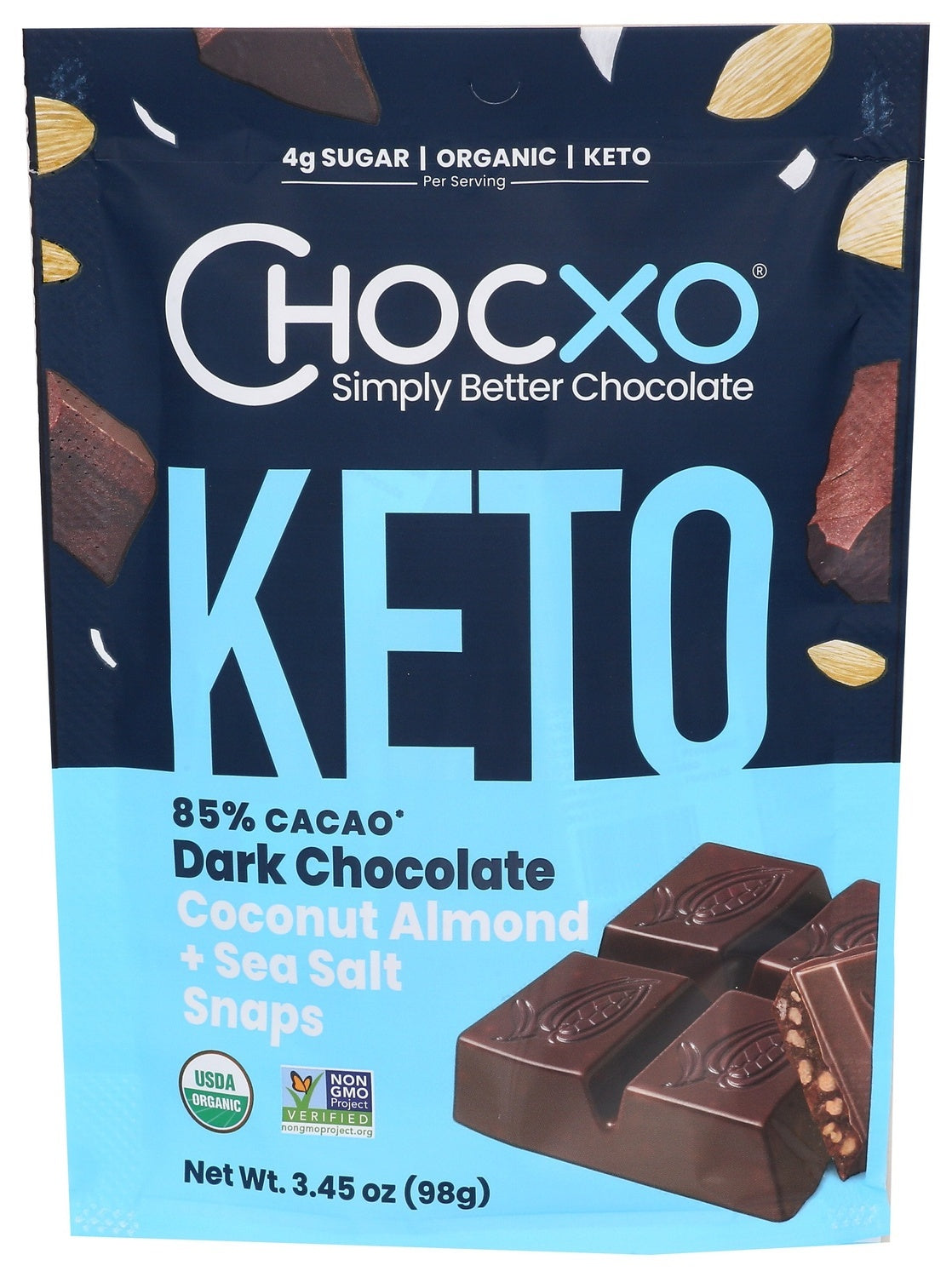 6-PACK OF CHOCOLATE DARK COCONUT ALMOND & SALT SNAPS