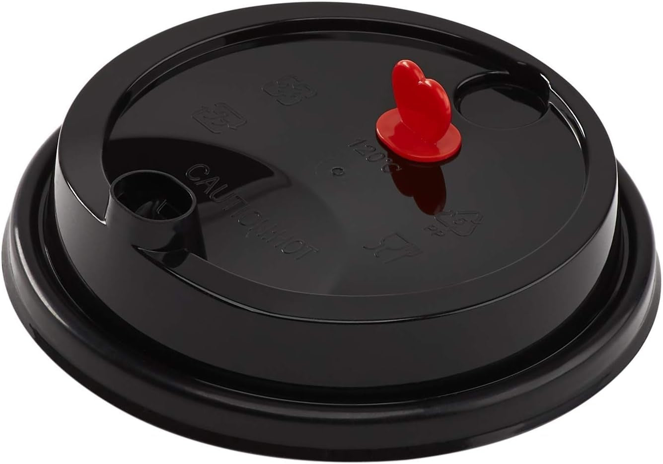 1000-PACK OF Cup/Lid Plastic Karat [1,000 Pack - 90mm] Sipper Dome Lid for Tall Premium PP Plastic Cups, Black