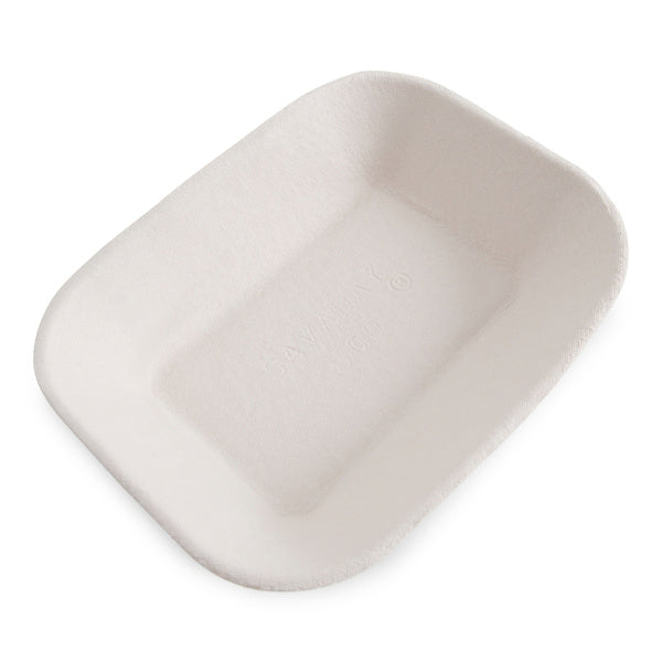 1-PACK OF TRAY PAPER PULP FOOD WHT 3LB