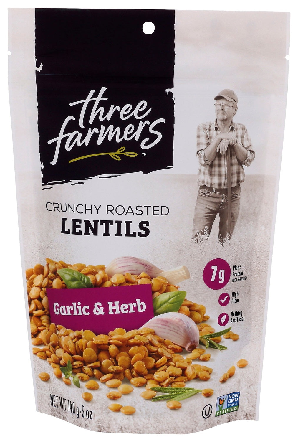 6-PACK OF SNACK CRUNCH ROASTED LENTILS, GARLIC AND HERB
