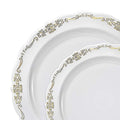 120-PACK OF Plate Set White-Gold Dinnerware