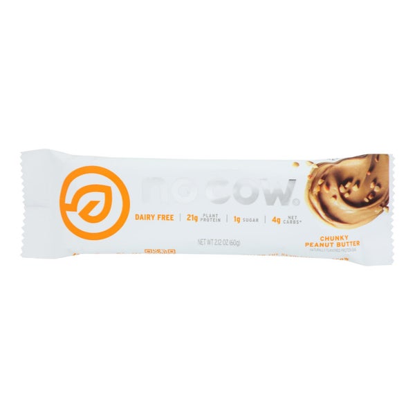 12-PACK OF Bar Portable Chunky Peanut Butter No Cow Bar 2.12 oz