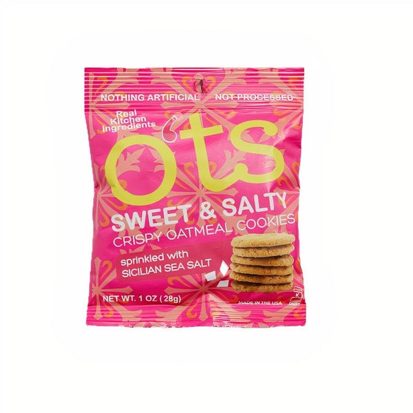 24-PACK OF Cookie Oatmeal Sweet + Salty Crispy Single Serve, O'ts