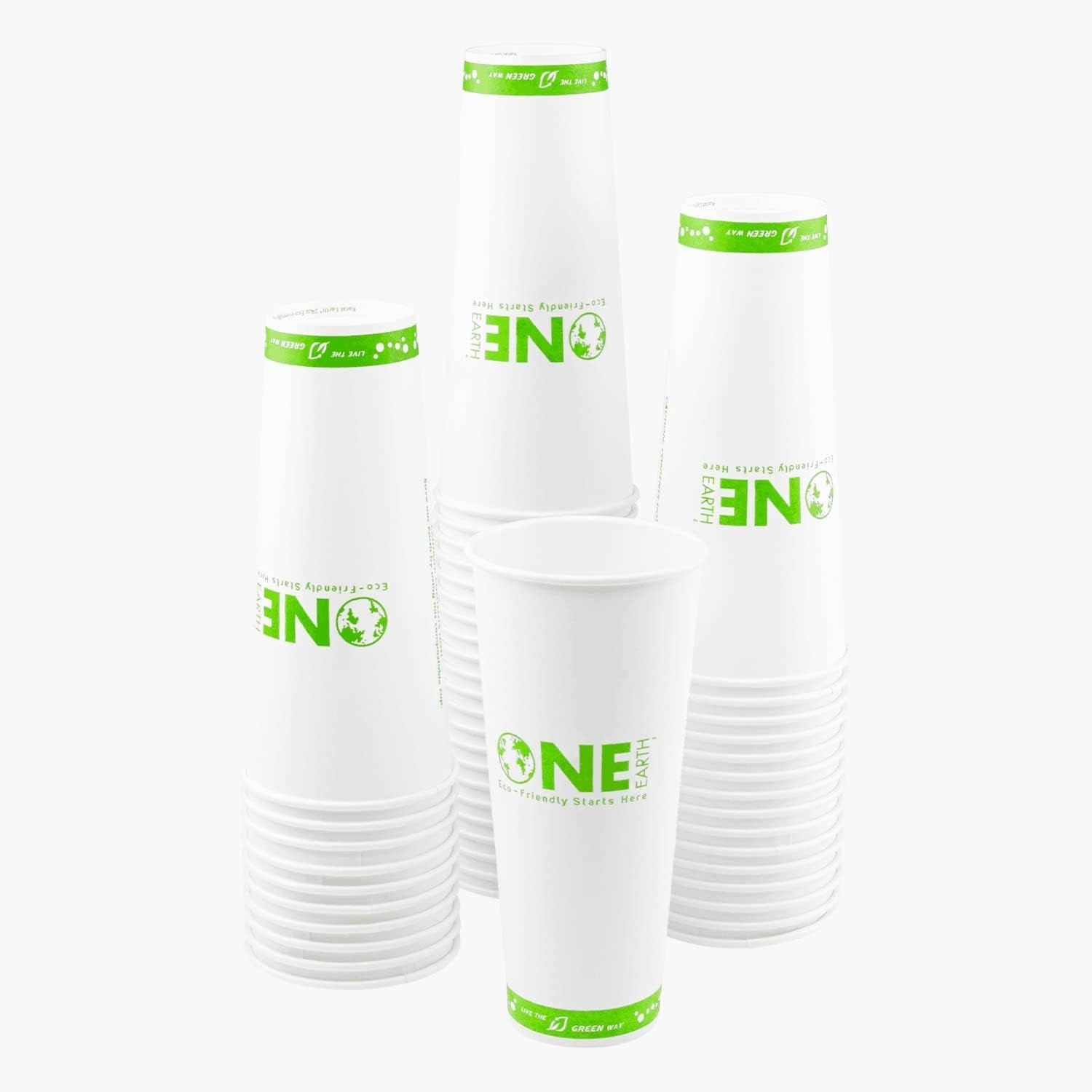 500-PACK OF Cup Hot Karat Earth 24oz Eco-Friendly Paper Hot Cups (90mm), One Cup, One Earth Print - 500 pcs