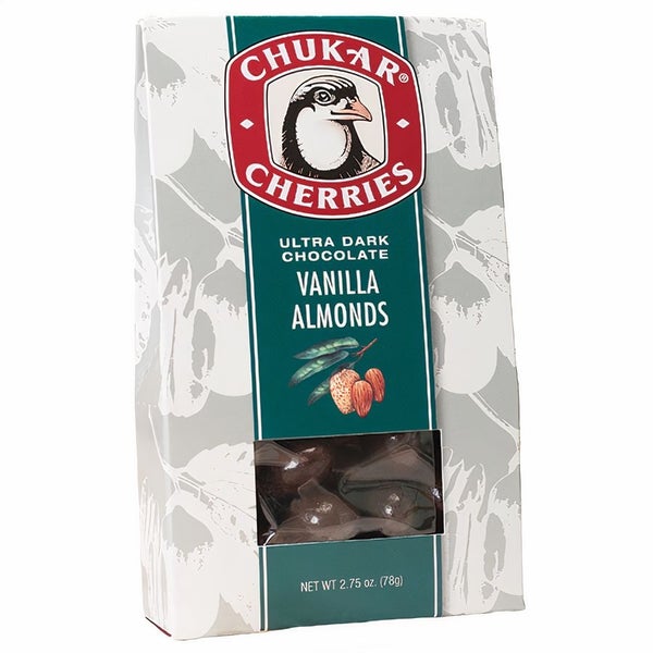 12-PACK OF Chocolate Nut Coated Vanilla Almonds, Chukar Cherry
