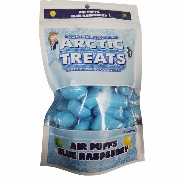 6-PACK OF Candy Freeze Dried Air Puffs Blue Raspberry, Lumberjack's Arctic Treats