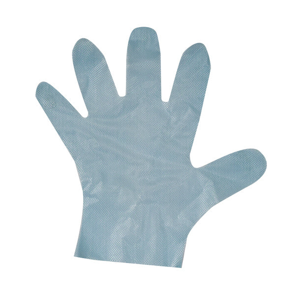 10-PACK OF GLOVE POLY HYBD STRCH BLU XL