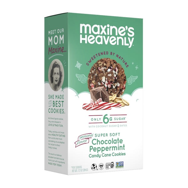 8-PACK OF Cookie Chocolate Peppermint Candy Cane Soft Baked Cookies, Maxine's Heavenly