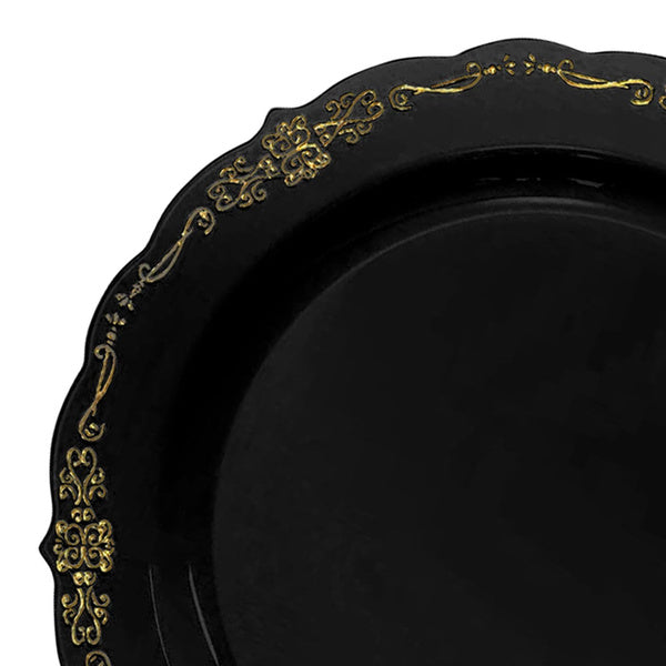12-PACK OF Plate Salad 7.5" Black Vintage