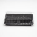 4-PACK OF Heavy Duty Container Disp 8.5x5.3x2 Black Sushi Tray w/ Clear Lid #015 400sets