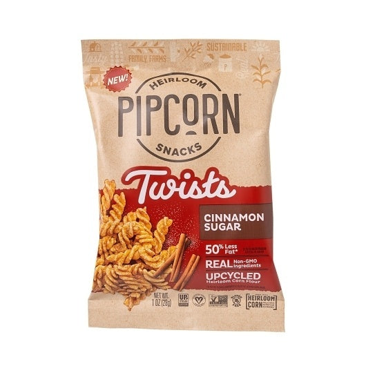 24-PACK OF Pipcorn Heirloom Cinnamon Sugar Twists Pips Heirloom Snacks, 24 - 1 Oz