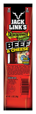 16-PACK OF BEEF STICK JALAPENO SIZZLE BEEF STICK AND CHEESE