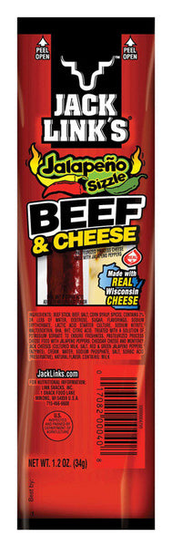 16-PACK OF BEEF STICK JALAPENO SIZZLE BEEF STICK AND CHEESE