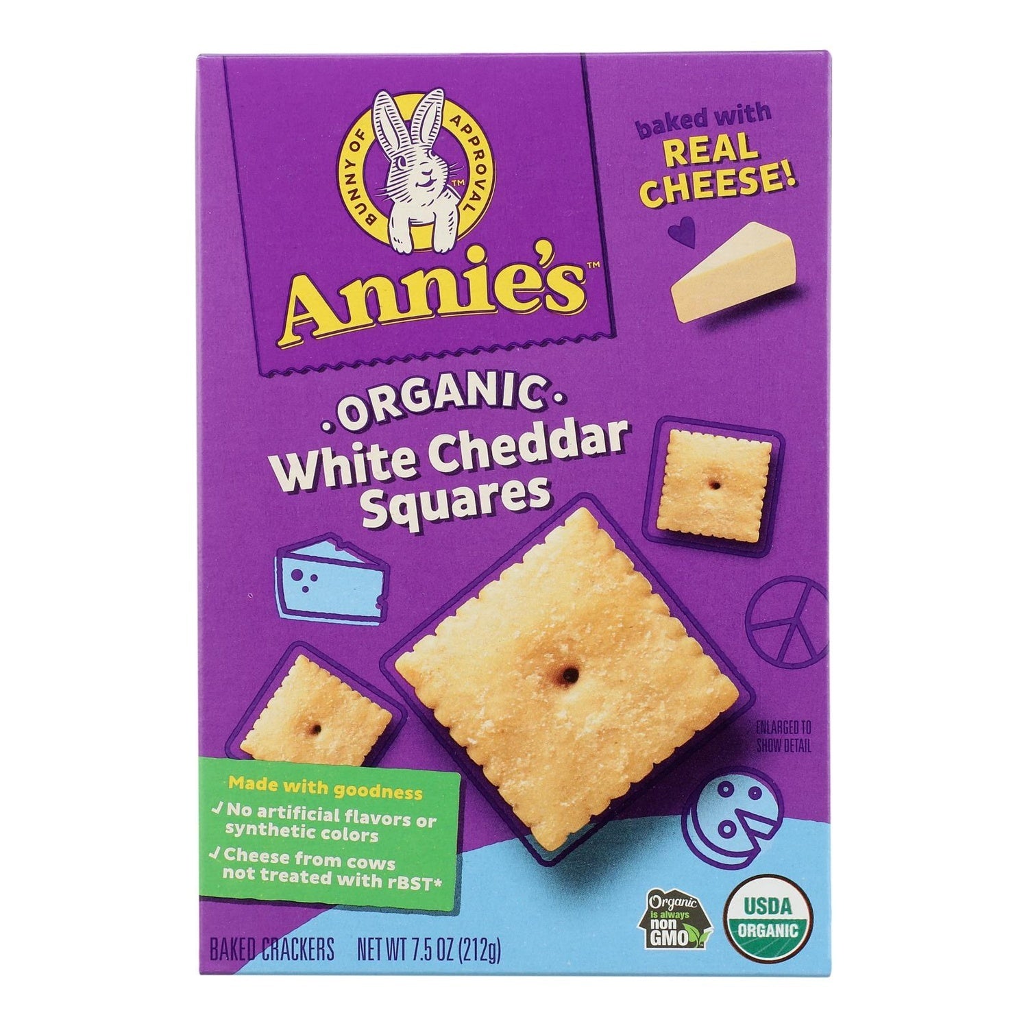 12-PACK OF SNACK CRACKER ORGANIC WHITE CHEDDAR SQUARES